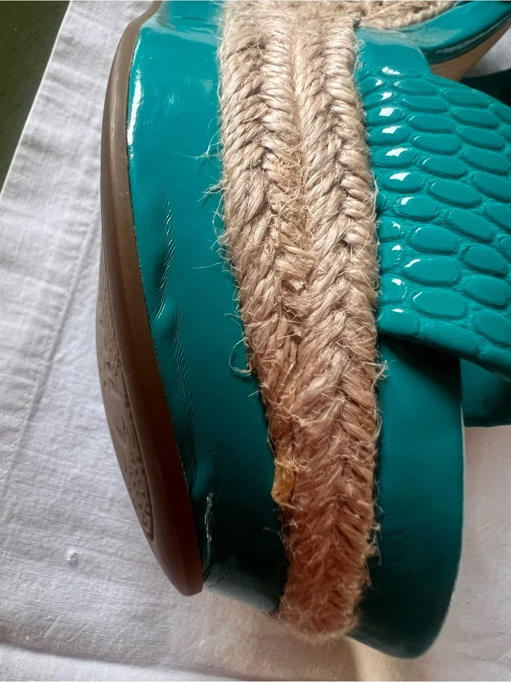 Gianni Bini Teal Wedge Espadrille Sandals